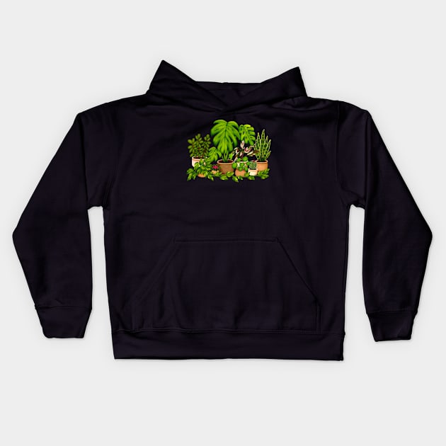 House Plants Kids Hoodie by Kraina